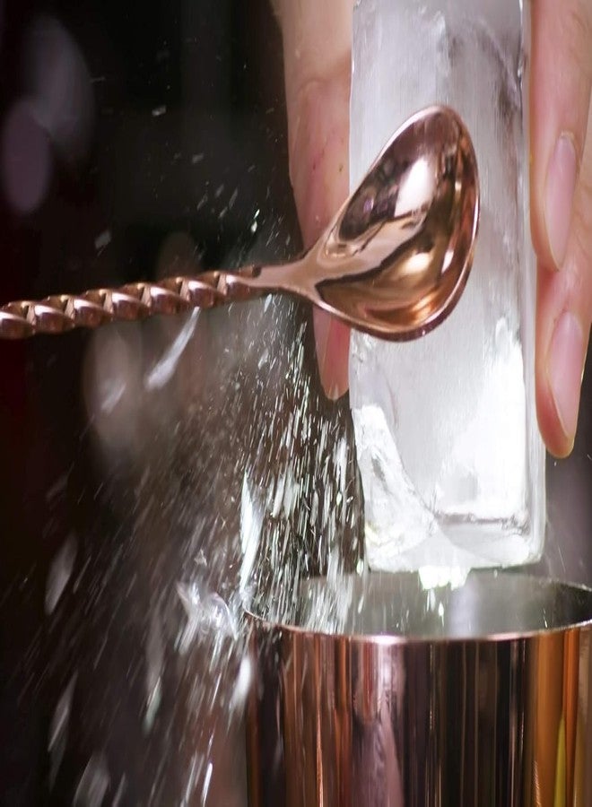 Dynore ملعقة بار/ملعقة خلط/ملعقة خلط كوكتيل/ملعقة تقليب من الفولاذ المقاوم للصدأ مطلية بالنحاس من داينور بتصميم ملتوي على شكل دمعة - Image 5